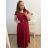 Šaty plesové elegantné spoločenské rukáv dámske nadrozmer (L/XL ONE SIZE) TALIANSKA MÓDA IMM23FRANCESCA/DUR kráľovská modrá