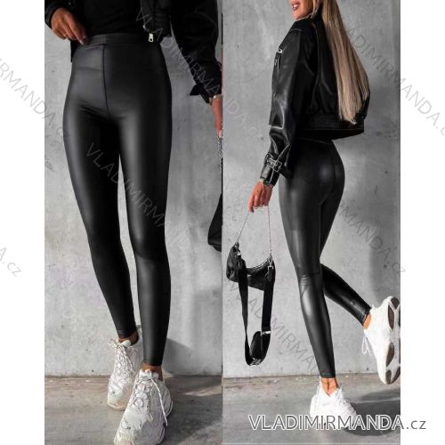 Nohavice/legíny koženkové dlhé dámske (S/M ONE SIZE) TALIANSKA MÓDA IMWE23F26320