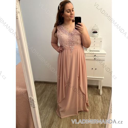 Šaty dlhé elegantné bez rukávov dámske (L/XL ONE SIZE) TALIANSKA MÓDA IMPSH23609L