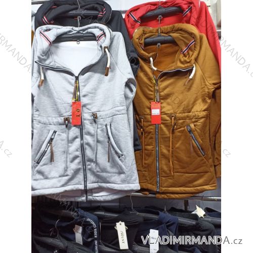 Mikina na zips s kapucňou dlhý rukáv dámska (M-2XL) DT FASHION DTF23DT-1007C