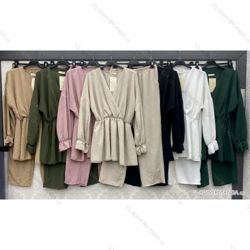 Súprava elegantná letná blúzka a nohavice dámska (S/M ONE SIZE) TALIANSKA MÓDA IMWB23179