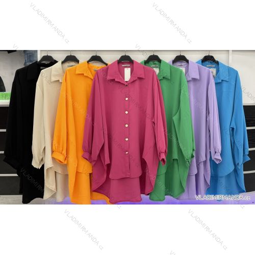 Košeľa oversize dlhý rukáv dámska (S/M ONE SIZE) TALIANSKA MÓDA IMWD23189