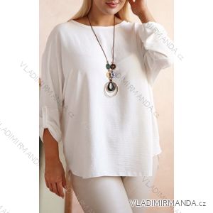 Tunika s príveskom dlhý rukáv dámska nadrozmer (3XL/4XL ONE SIZE) TALIANSKA MÓDA IMWT23209