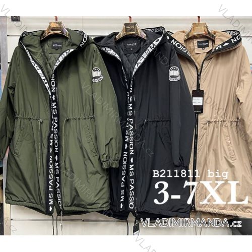 Bunda parka jarná s kapucňou dámska nadrozmer (3XL-7XL) POLSKÁ MÓDA PMLB23B211811B