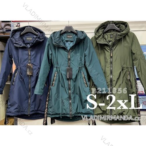 Bunda predĺžená jarná s kapucňou dámska (S-2XL) POLSKÁ MÓDA PMLB23B211856