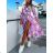 Šaty letné elegantný dlhý rukáv dámske (S/M ONE SIZE) TALIANSKA MÓDA IMD23114