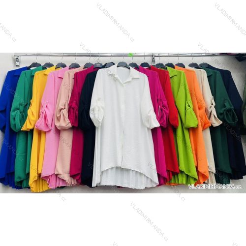 Košeľa oversize predĺžená dlhý rukáv dámska (S/M ONE SIZE) TALIANSKA MÓDA IMWD23514