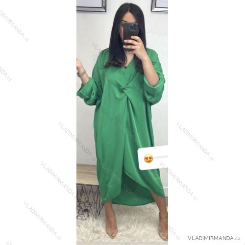 Šaty oversize dlhý rukáv dámske nadrozmer (3XL/4XL ONE SIZE) TALIANSKA MÓDA IMWT23554