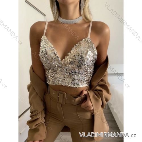 Top/croptop na ramienka dámsky (S/M ONE SIZE) TALIANSKA MÓDA IMPLP2330750068