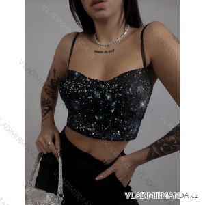 Top croptop na ramienka dámsky (S/M ONE SIZE) TALIANSKA MÓDA IMPLP2332611065