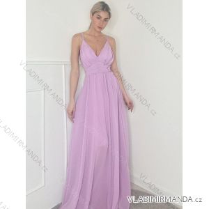 Šaty dlhé elegantné spoločenské na ramienka dámske (S/M ONE SIZE) TALIANSKA MÓDA IMPBB23A10996