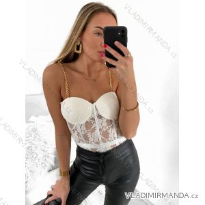 Body krajkové na ramienka dámske (S/M ONE SIZE) TALIANSKA MÓDA IMPGM239028