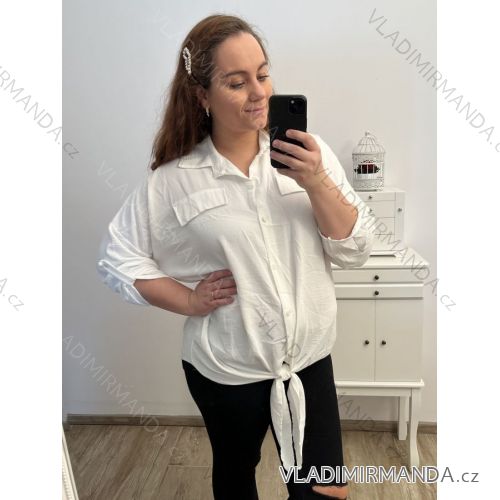 Košeľa 3/4 dlhý rukáv dámska nadrozmer (2XL/3XL ONE SIZE) TALIANSKA MóDA IM423033