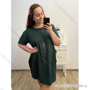 Šaty krátky rukáv dámske nadrozmer (2XL/3XL/4XL ONE SIZE) TALIANSKA MóDA IM423SILVIA