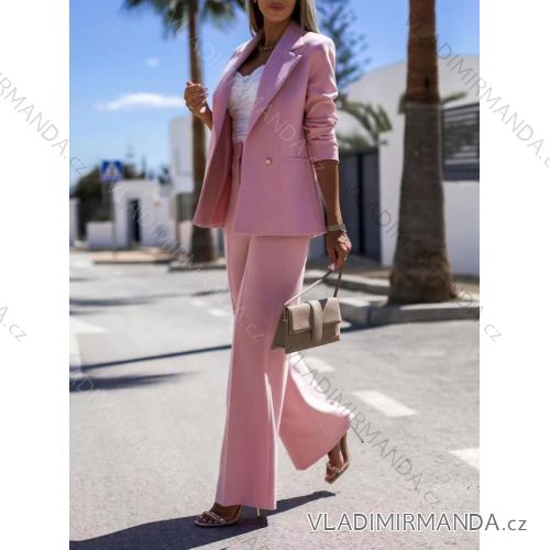 Súprava/komplet elegantné sako a nohavice dlhé dámska (S/M ONE SIZE) TALIANSKA MÓDA IMD23162