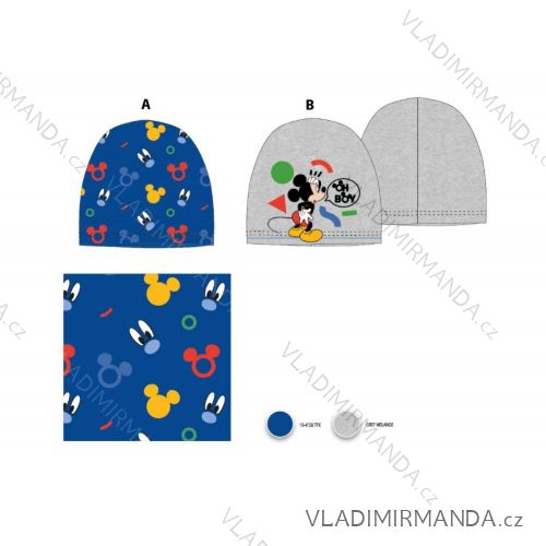 Súprava čiapky a nákrčník mickey mouse detská chlapčenská (52-54 cm) SETINO MIC23-1138/1139