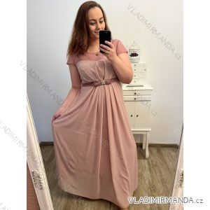 Šaty plesové elegantné spoločenské rukáv dámske nadrozmer (L/XL ONE SIZE) TALIANSKA MÓDA IMM23FRANCESCA/DUR