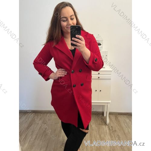 Kabát dlhý rukáv dámska nadrozmer (XL/2XL ONE SIZE) TALIANSKA MÓDA IM423MARINO