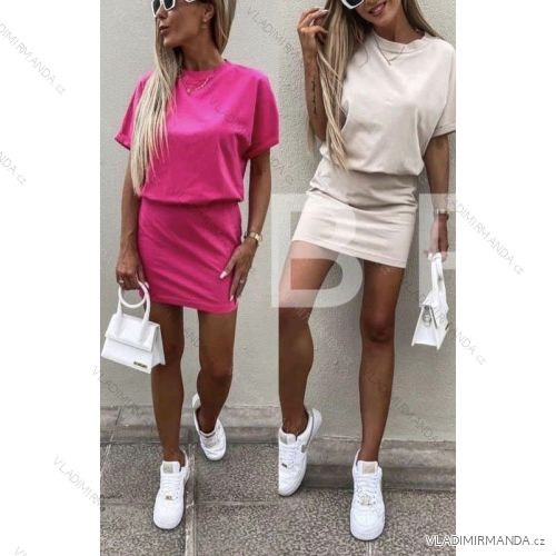 Šaty letné krátky rukáv dámske (S/M ONE SIZE) TALIANSKA MÓDA IMWGB23949