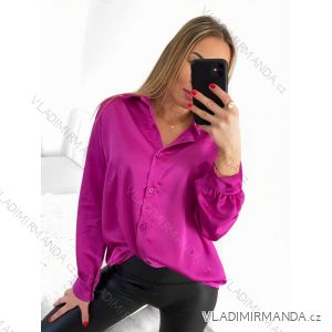 Košeľa saténová dlhý rukáv dámske (S/M/L ONE SIZE) TALIANSKA MóDA IM322560