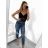 Rifle jeans dlhé push-up dámske (XS-XL) RE DRESS RED22RE3682A/DU tmavo modrá XS