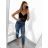 Rifle jeans dlhé push-up dámske (XS-XL) RE DRESS RED22RE3682A/DU tmavo modrá XS