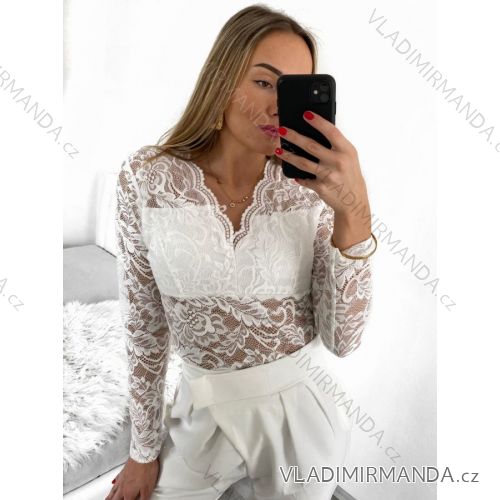 Croptop čipkový dlhý rukáv dámsky (S/M ONE SIZE) TALIANSKA MÓDA IMPGM233352