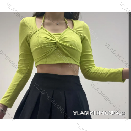 Crop top dlhý rukáv dámsky (S/M ONE SIZE) TALIANSKA MÓDA IMPCF2326695