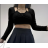 Crop top dlhý rukáv dámsky (S/M ONE SIZE) TALIANSKA MÓDA IMPCF2326695