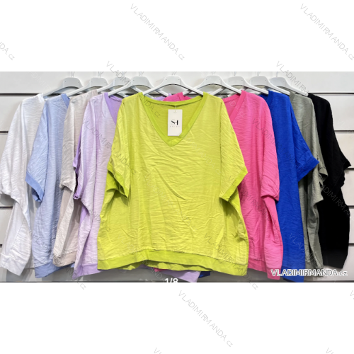 Tunika oversize krátky rukáv dámska (S/M ONE SIZE) TALIANSKA MÓDA IMPSH2323038