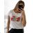 Tričko krátky rukáv dámske (S/M ONE SIZE) TALIANSKA MÓDA IMM23BR2415-6/DU S/M biela