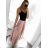 Sukňa dlhá satenová dámska (S/M ONE SIZE) TALIANSKA MÓDA IMM23HG2507/DUR S/M staroružová